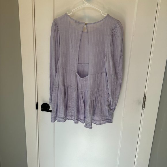 American Eagle Soft Cotton Blend Long Sleeve Tiered Babydoll Top Medium - Picture 3 of 3